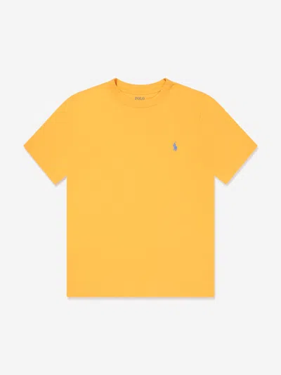 Shop Ralph Lauren Boys Logo T-shirt In Yellow