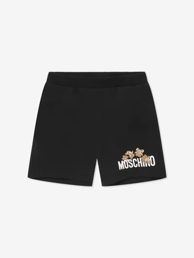 Shop Moschino Baby Teddy Logo Shorts In Black