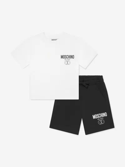 Shop Moschino Boys T-shirt And Shorts Set In Multicoloured