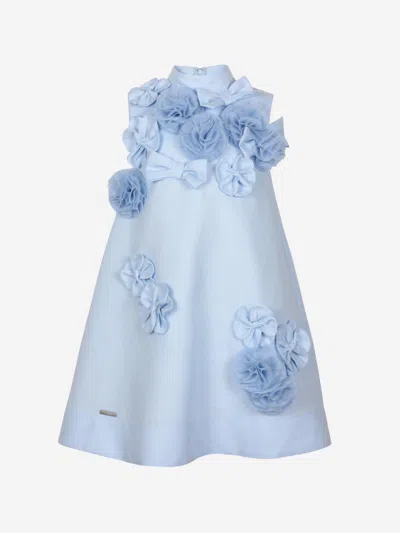 Shop Jessie And James Girls Flowers And Bows Dress In Blue