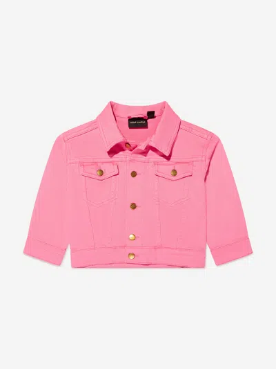 Shop Mini Rodini Girls Organic Cotton Nessie Jacket In Pink