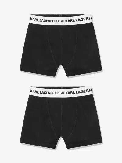 Shop Karl Lagerfeld Boys Boxer Shorts Set (2 Pack) In Black