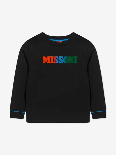 Shop Missoni Boys Logo Sweatshirt In Black