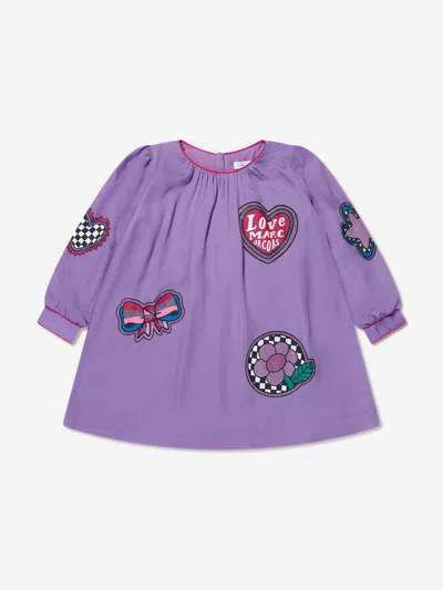 Shop Marc Jacobs Girls Badge Print Dress In Multicoloured
