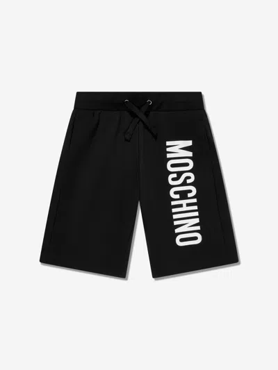 Shop Moschino Boys Logo Shorts In Black