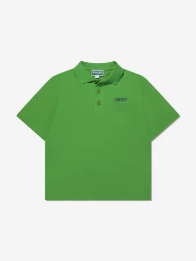 Shop Kenzo Boys Logo Polo Shirt In Green