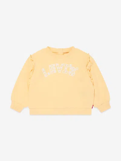 Shop Levi's Wear Baby Girls Balloon Sleeve Sweatshirt In Yellow