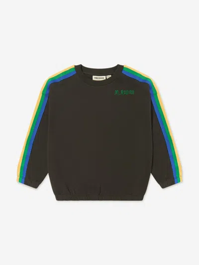 Shop Mini Rodini Kids Rainbow Stripe Sweatshirt In Black