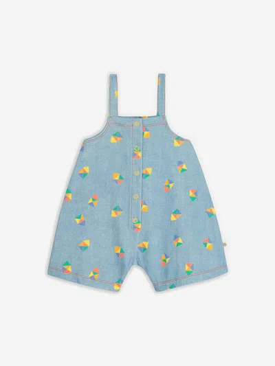 Shop The Bonnie Mob Boys Mako Dungaree Romper In Blue