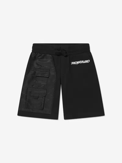 Shop Moschino Boys Pocket Shorts In Black