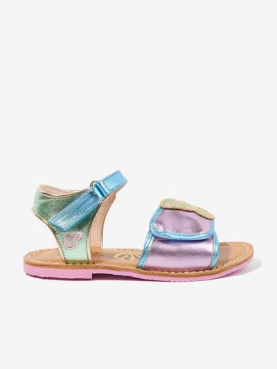 Shop Sophia Webster Girls Leather Butterfly Sandals In Multicoloured