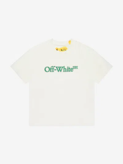 Shop Off-white Boys Big Bookish T-shirt In White