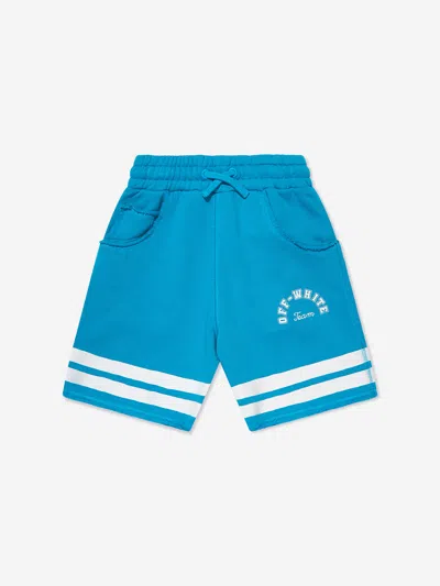 Shop Off-white Boys Team 23 Sweat Shorts In Blue