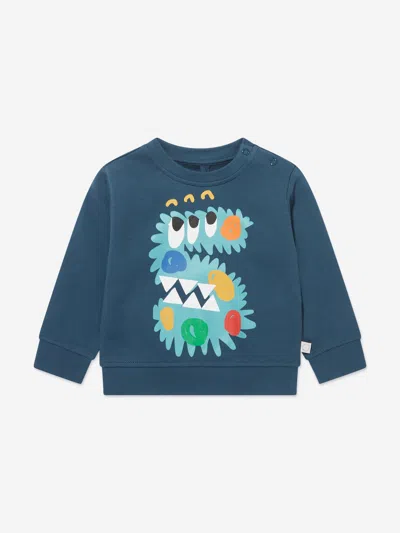 Shop Stella Mccartney Baby Boys Monster Logo Sweatshirt In Blue