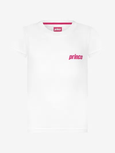 Prince Girls Mark Short Sleeve T-shirt 8 - 10 Yrs White In White