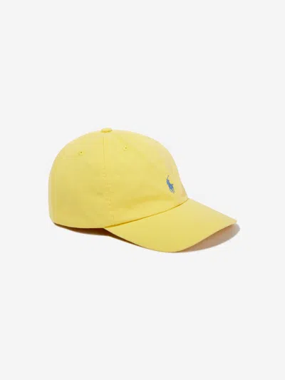 Shop Ralph Lauren Boys Logo Cap In Yellow