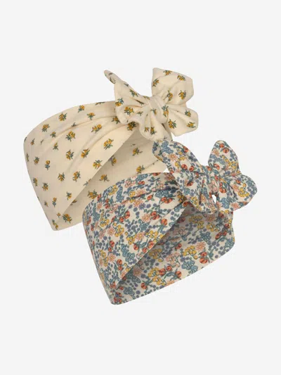 Shop Konges Slojd Baby Girls 2 Pack Basic Bambi Bow Headbands In Multicoloured