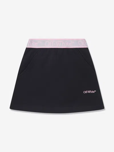 Shop Off-white Girls Bookish Logo Band Skirt In Black