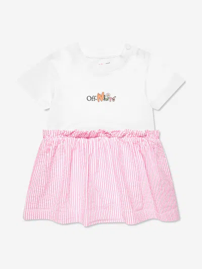 Shop Off-white Baby Girls Funny Flowers Dress In White