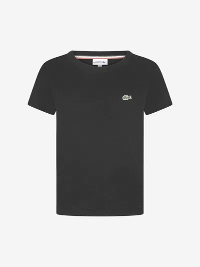Shop Lacoste Boys Cotton Short Sleeve Logo T-shirt 8 Yrs Black