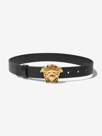 Shop Versace Kids Leather Logo Buckle Belt M ( 6 - 8 Yrs ) Black