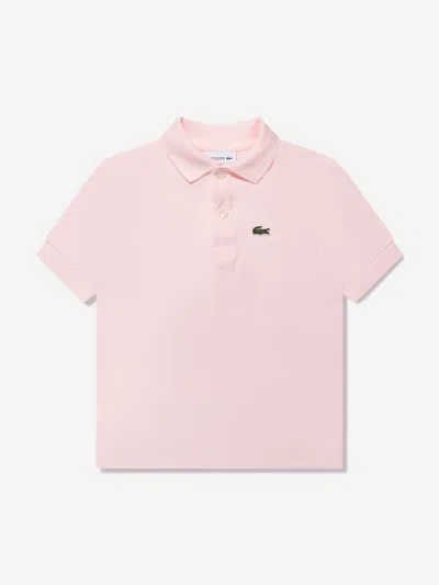 Shop Lacoste Boys Cotton Pique Polo Top 14 Yrs Pink