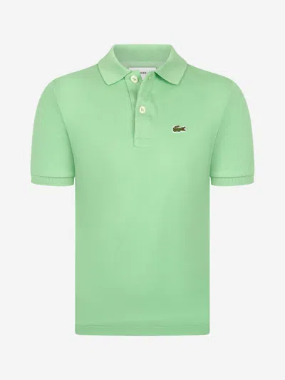 Shop Lacoste Boys Logo Polo Shirt In Green