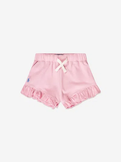 Shop Ralph Lauren Girls Ruffle Shorts In Pink