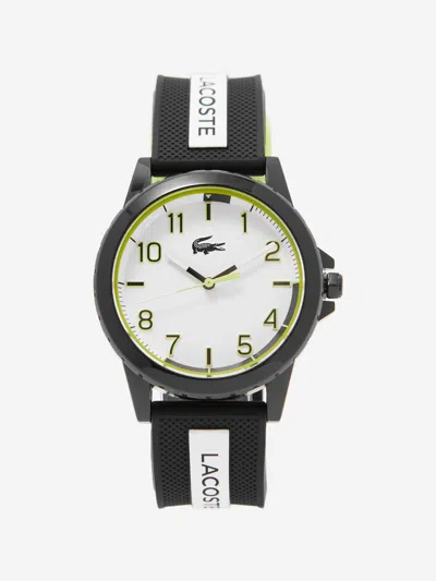 Shop Lacoste Boys Logo Strap Rider Watch In Black