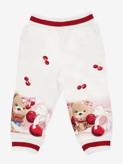 Shop Monnalisa Baby Girls Teddy Bear Joggers In White