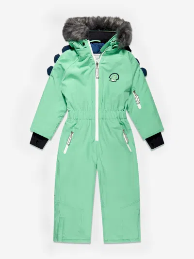 Roarsome Green Spike The Dinosaur Snowsuit In Green