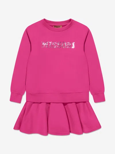 Shop Missoni Girls Sweater Dress In Pink