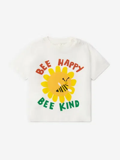 Shop Stella Mccartney Baby Girls Bee Print T-shirt In Ivory