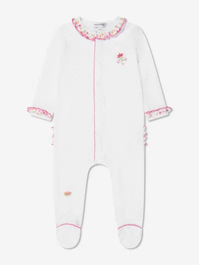 Shop Magnolia Baby Baby Girls Embroidered Ruffle Babygrow In White