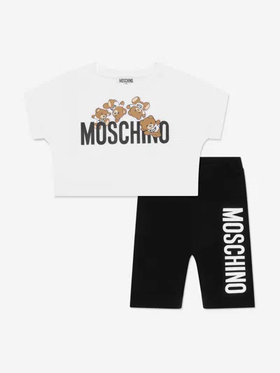 Shop Moschino Girls T-shirt And Shorts Set In Multicoloured