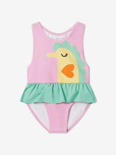 Shop Stella Mccartney Baby Girls Seahorse Swimsuit In Pink