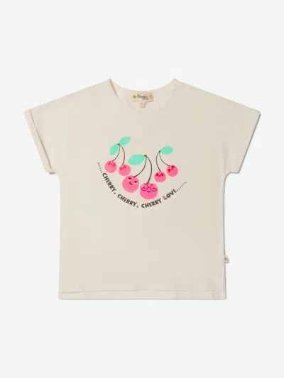The Bonnie Mob Girls Organic Cotton Cherry Print T-shirt 9 - 12 Mths Pink In Pink