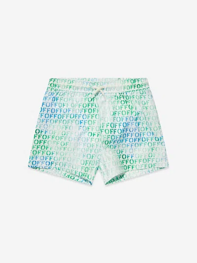 Shop Off-white Boys Off Stamp Swim Shorts In Multicoloured