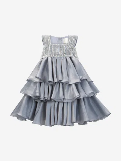 Shop Maison Ava Girls Lumi Icy Occasion Dress In Grey