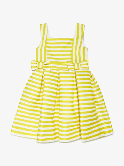 Shop Mama Luma Girls Striped Dress In Yellow