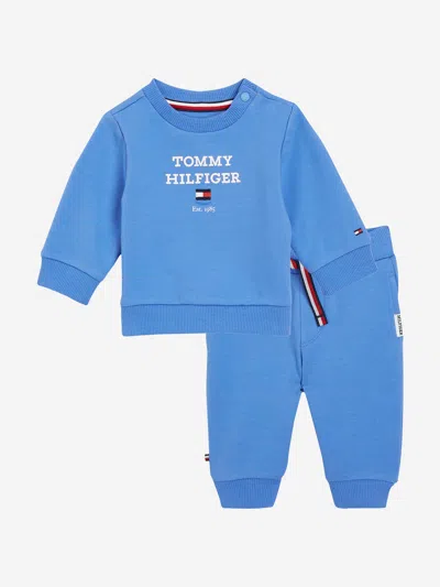 Shop Tommy Hilfiger Baby Logo Tracksuit In Blue