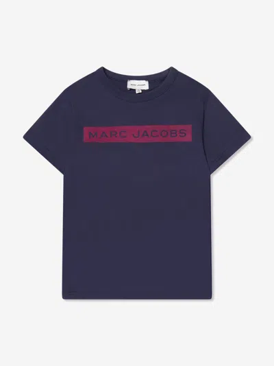 Shop Marc Jacobs Girls Logo Print T-shirt In Blue