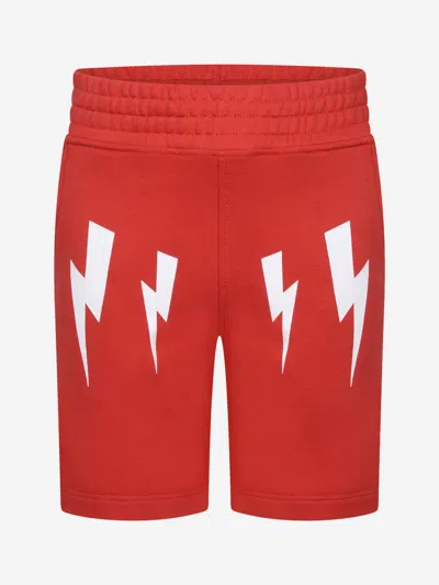 Shop Neil Barrett Boys Short - Fleece Bermuda Shorts 6 Yrs Red