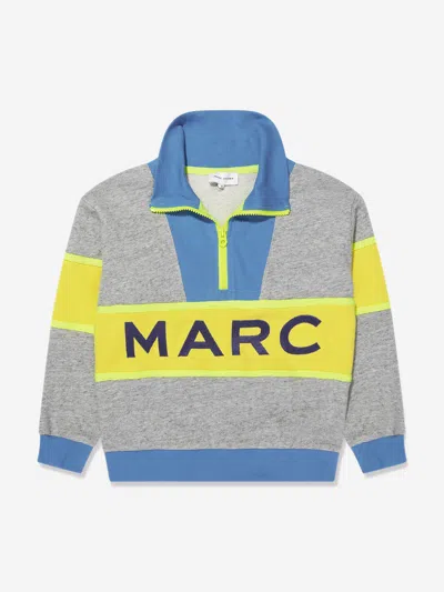 Shop Marc Jacobs Boys Half Zip Sweatshirt In Grey