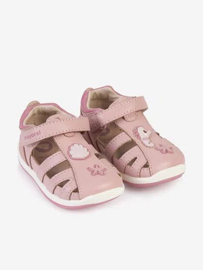 Shop Mayoral Leather Sandals Eu 19 Uk 3 Pink