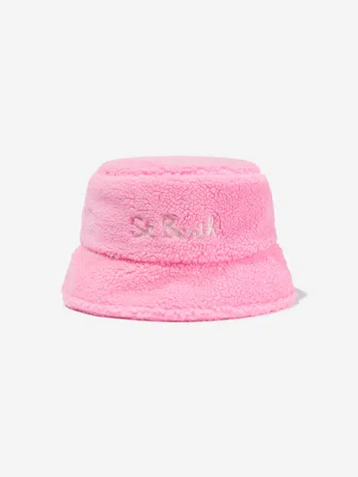 Shop Mc2 Saint Barth Girls Sherpa Bucket Hat In Pink