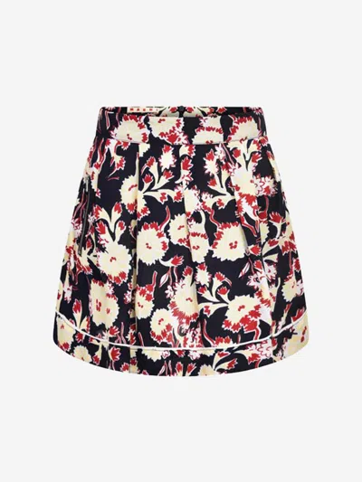 Shop Marni Girls & Yellow Floral Viscose Skirt 10 Yrs Blue