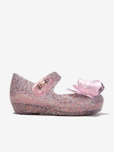 Mini Melissa Ultragirl Butterfly Mary Jane Flat In Pink