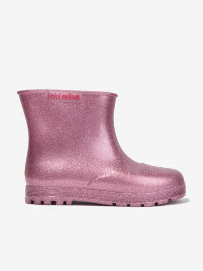 Shop Mini Melissa Girls Welly Boots In Pink