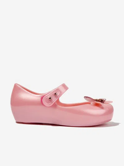 Shop Mini Melissa Girls Ultragirl Bugs Ballerinas In Pink